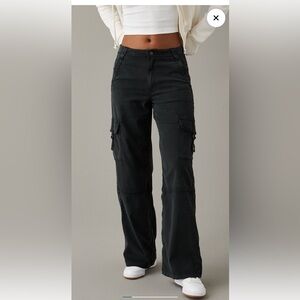 American Eagle Suoer High rise Baggy Wide Leg Pants- Size 8 Long